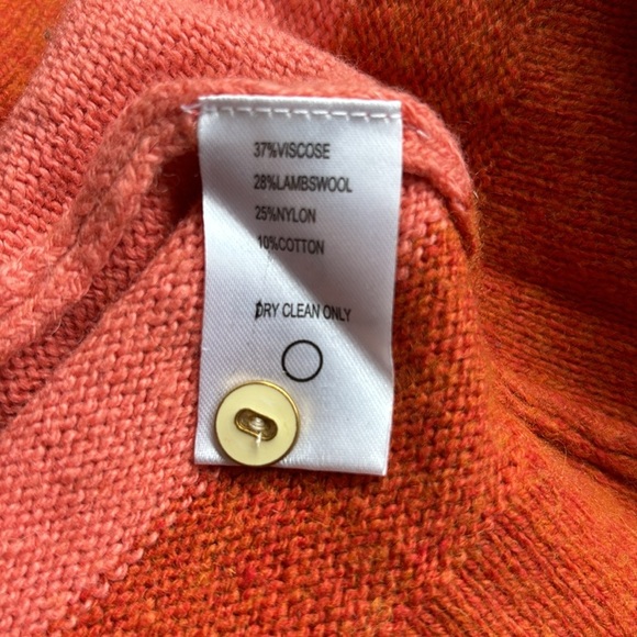 Isabella Sinclair Size M Lambs Wool Cotton Pink Navy Women Knit Sweater Dress - Picture 11 of 13